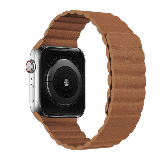 Kožený magnetický loop řemínek pro Apple Watch 38mm/40mm/41mm Barva: hnědá