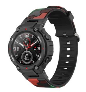 Maskáčový silikonový řemínek pro Amazfit T-Rex / T-Rex Pro kamufláž Barva: červená kamufláž