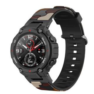 Maskáčový silikonový řemínek pro Amazfit T-Rex / T-Rex Pro kamufláž Barva: hnědá kamufláž