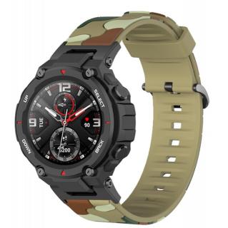 Maskáčový silikonový řemínek pro Amazfit T-Rex / T-Rex Pro kamufláž Barva: khaki kamufláž