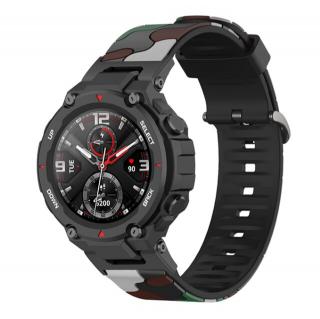 Maskáčový silikonový řemínek pro Amazfit T-Rex / T-Rex Pro kamufláž Barva: zeleno-hnědá kamufláž