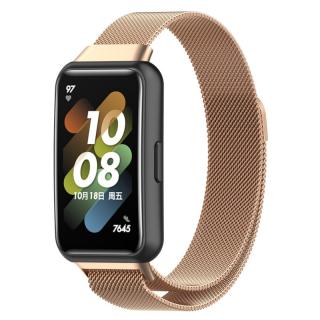 Milánský tah celokovový náhradní náramek pro Huawei Band 7 Barva: růžové zlato (rose gold)