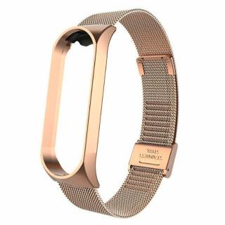 Milánský tah celokovový náhradní náramek pro Mi Band 7 Barva: růžové zlato (rose gold)