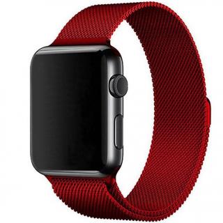 Milánský tah celokovový náhradní řemínek pro Apple Watch 38mm/40mm/41mm Barva: červená s magnetickým zapínáním