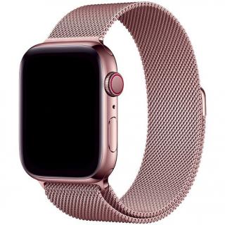 Milánský tah celokovový náhradní řemínek pro Apple Watch 38mm/40mm/41mm Barva: růžová s magnetickým zapínáním