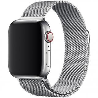 Milánský tah celokovový náhradní řemínek pro Apple Watch 42mm/44mm/45mm/49mm Barva: stříbrná s magnetickým zapínáním