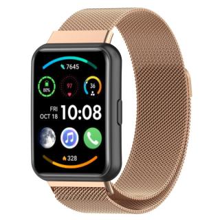 Milánský tah celokovový náhradní řemínek pro Huawei Watch Fit 2 Barva: růžová zlatá (rose gold)