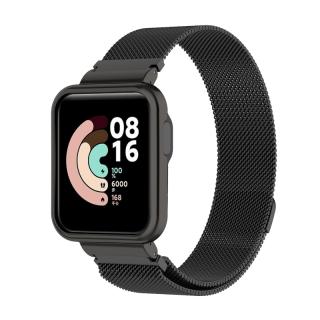 Milánský tah celokovový náhradní řemínek s pouzdrem pro Xiaomi Mi Watch Lite Barva: černá