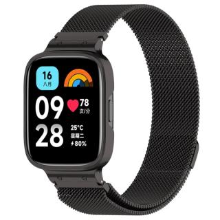 Milánský tah celokovový náhradní řemínek s pouzdrem pro Xiaomi Redmi Watch 3 Active Barva: černá