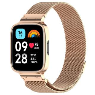 Milánský tah celokovový náhradní řemínek s pouzdrem pro Xiaomi Redmi Watch 3 Active Barva: růžová zlatá (rose gold)