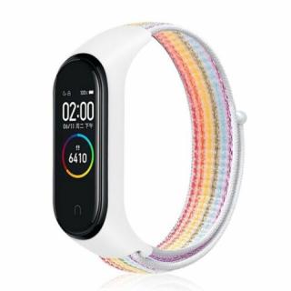 Nylonový náhradní náramek pro Mi Band 3/4/5/6/7 na suchý zip Barva: duhová