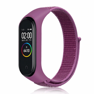 Nylonový náhradní náramek pro Mi Band 3/4/5/6/7 na suchý zip Barva: fialová