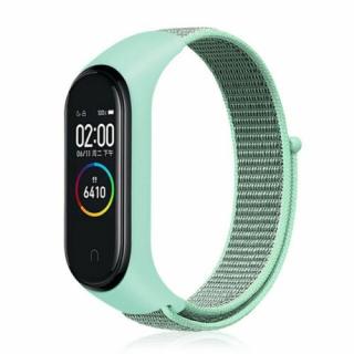 Nylonový náhradní náramek pro Mi Band 3/4/5/6/7 na suchý zip Barva: mentolově zelená