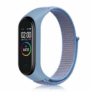 Nylonový náhradní náramek pro Mi Band 3/4/5/6/7 na suchý zip Barva: modrá