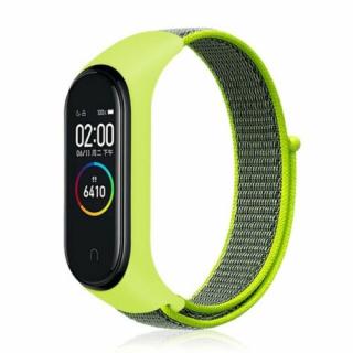 Nylonový náhradní náramek pro Mi Band 3/4/5/6/7 na suchý zip Barva: reflexní zelená