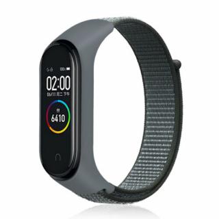 Nylonový náhradní náramek pro Mi Band 3/4/5/6/7 na suchý zip Barva: šedá