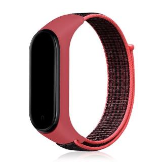 Nylonový náhradní náramek pro Mi Band 7 na suchý zip Barva: červená s černým