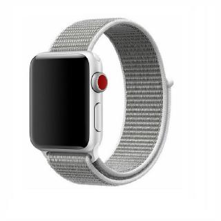 Nylonový náhradní řemínek pro Apple Watch 38mm/40mm/41mm Barva: bílá-stříbrná