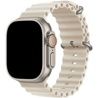 Oceánský silikonový vroubkovaný řemínek pro Apple Watch 38mm/40mm/41mm Barva: hvězdně bílá