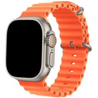 Oceánský silikonový vroubkovaný řemínek pro Apple Watch 38mm/40mm/41mm Barva: oranžová