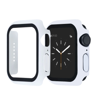 Ochranné pouzdro s tvrzeným sklem pro Apple Watch 38/40/41/42/44/45mm Barva: bílá, Velikost pouzdra: 44mm