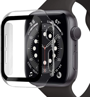 Ochranné pouzdro s tvrzeným sklem pro Apple Watch 38/40/41/42/44/45mm Barva: průhledná, Velikost pouzdra: 40mm