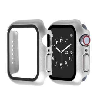 Ochranné pouzdro s tvrzeným sklem pro Apple Watch 38/40/41/42/44/45mm Barva: stříbrná, Velikost pouzdra: 38mm