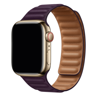 Prémiový magnetický loop z pravé kůže řemínek pro Apple Watch 38mm/40mm/41mm Barva: tmavá višňová