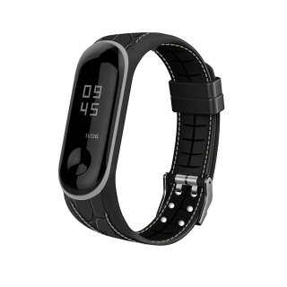 Protkaný texturovaný náhradní náramek pro Mi Band 3/4 Barva: černá s šedým, Vzor: Armor