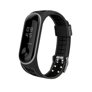 Protkaný texturovaný náhradní náramek pro Mi Band 3/4 Barva: černá s šedým, Vzor: Lines