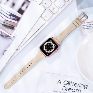 Slim kožený řemínek pro Apple Watch 38mm/40mm/41mm Barva: béžová