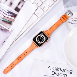 Slim kožený řemínek pro Apple Watch 38mm/40mm/41mm Barva: oranžová