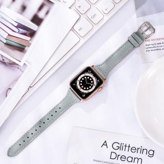 Slim kožený řemínek pro Apple Watch 38mm/40mm/41mm Barva: šedá