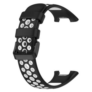 Sportovní perforovaný silikonový náhradní náramek pro Mi Band 7 Pro Barva: černo - bílá