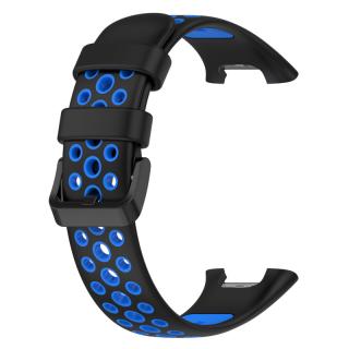 Sportovní perforovaný silikonový náhradní náramek pro Mi Band 7 Pro Barva: černo - modrá