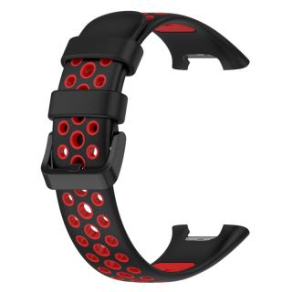 Sportovní perforovaný silikonový náhradní náramek pro Mi Band 7 Pro Barva: červeno - černá