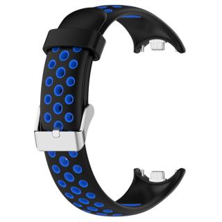 Sportovní perforovaný silikonový náhradní náramek pro Mi Band 8 Barva: černá - modrá