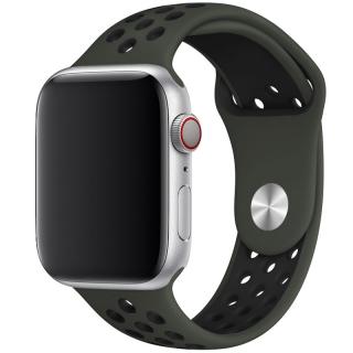 Sportovní silikonový perforovaný řemínek pro Apple Watch 38mm/40mm/41mm Barva: khaki