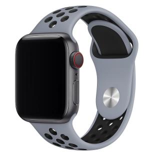 Sportovní silikonový perforovaný řemínek pro Apple Watch 42mm/44mm/45mm/49mm Barva: mlhavě obsidiánová - černá