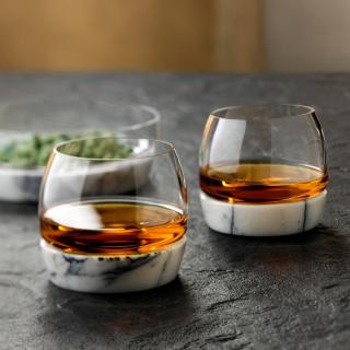 CHILL sklenice na whisky s mramorovou základnou