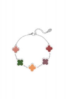 Náramek Clovers multi colors silver