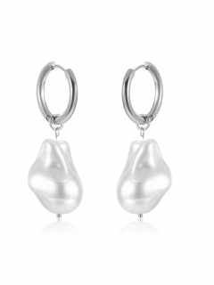 Náušnice Chunky Pearl silver