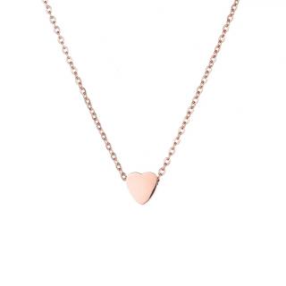 Pozlacený náhrdelník Heart rose gold