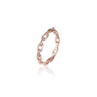 Pozlacený prstýnek Chain rose gold Velikost prstýnku: 12