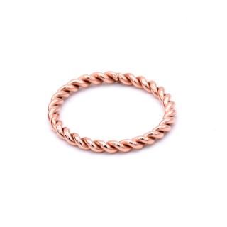 Pozlacený prstýnek Tiny Rope rose gold Velikost prstýnku: 12