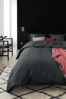 BH Organic povlečení 140x200/220 + 60x70, Antracit prodloužené, organická bavlna (Luxusní povlečení v ekologickém balení vyrobené z organické bavlny s certifikátem GOTS (Global Organic Textile Standard))