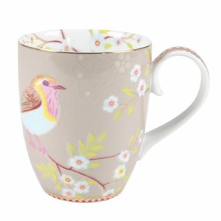 Pip Studio Early Bird hrnek 350ml, khaki (porcelánových hrnek)