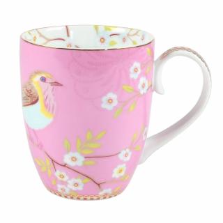 Pip Studio Early Bird hrnek 350ml, růžový (porcelánových hrnek)