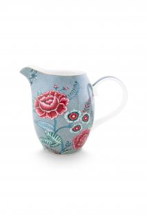 Pip Studio Flower Festival džbán 950ml , modrý (Porcelánový džbán Flower Festival)