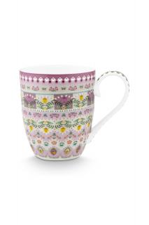 Pip Studio Lily  Lotus hrnek XL 450ml, lila (Porcelánový hrnek)